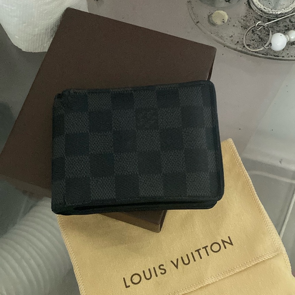 Louis Vuitton Black Checkered Wallet